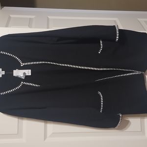 NWT- Black Sweater with White Trim